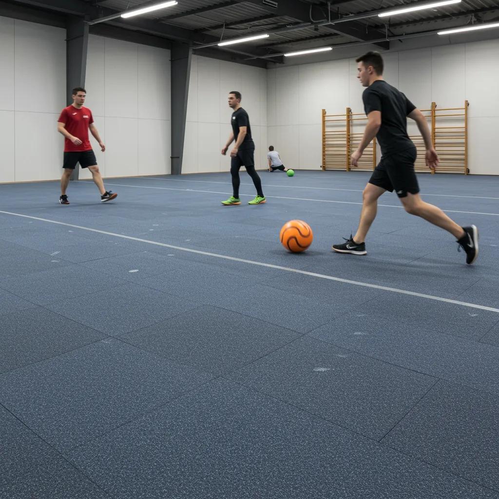 Athletes training on a high-performance gym floor designed for safety and performance