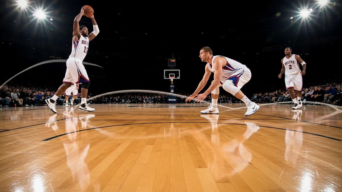Athletes showcasing agility and peak performance on a polished hardwood basketball court, illustrating the flooring's impact.
